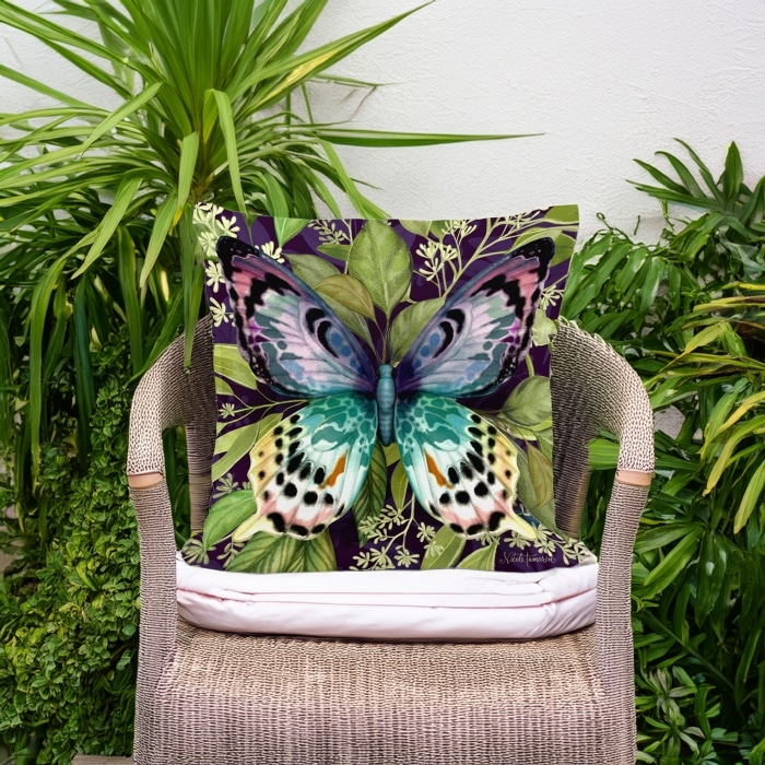 Outdoor Pillow Mystic Butterfly 18x18 <br>(Item # ppl-nt2504)