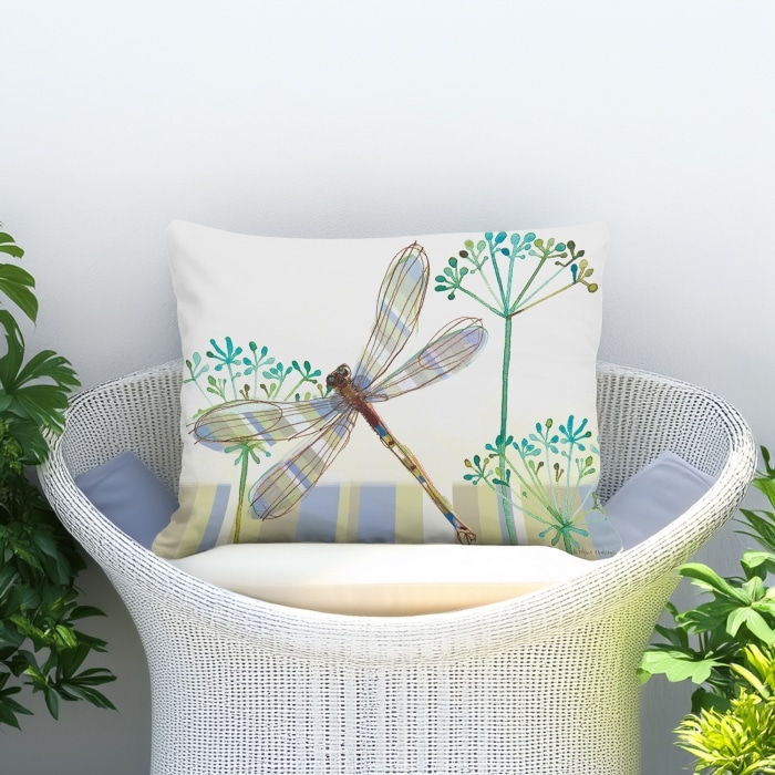 Outdoor Pillow Dragonfly Wisp 13x18 <br>(Item # ppw-rr604)