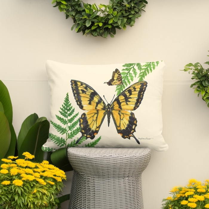 Outdoor Pillow Beautiful Butterfly 13x18 <br>(Item # ppw-sr402)