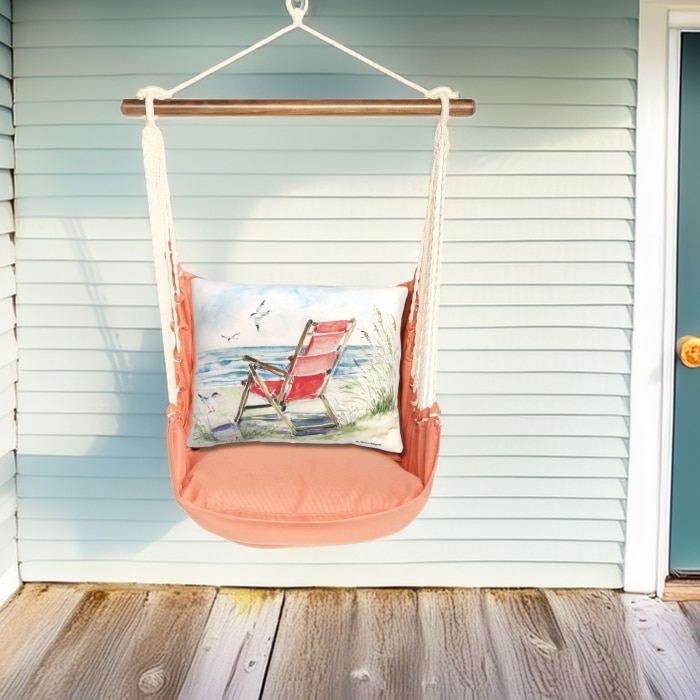 Swing Set 4 piece - Living Coral w/ Red Beach Chair <br>(Item # sws-lc-sw905)