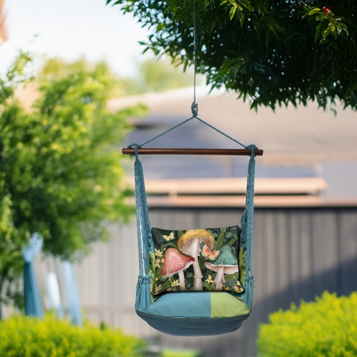 Swing Set 4 piece - Meadow Mist Stripe w/ Mushroom Trio <br>(Item # sws-mm-nt2503)