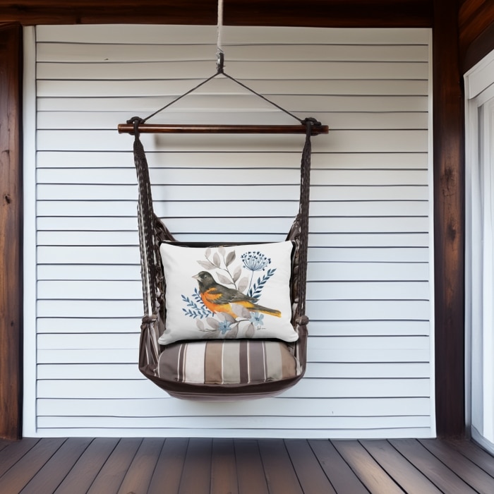 Swing Set 4 piece - Slate Gray Stripe w/ Oriole <br>(Item # sws-sg-brd2502)
