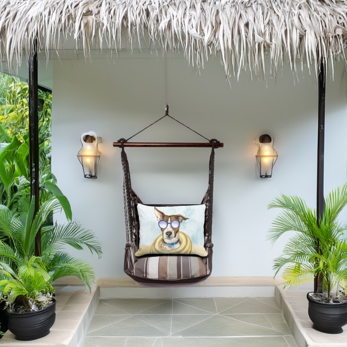 Swing Set 4 piece - Slate Gray Stripe w/ Cool Dog <br>(Item # sws-sg-brd2504)
