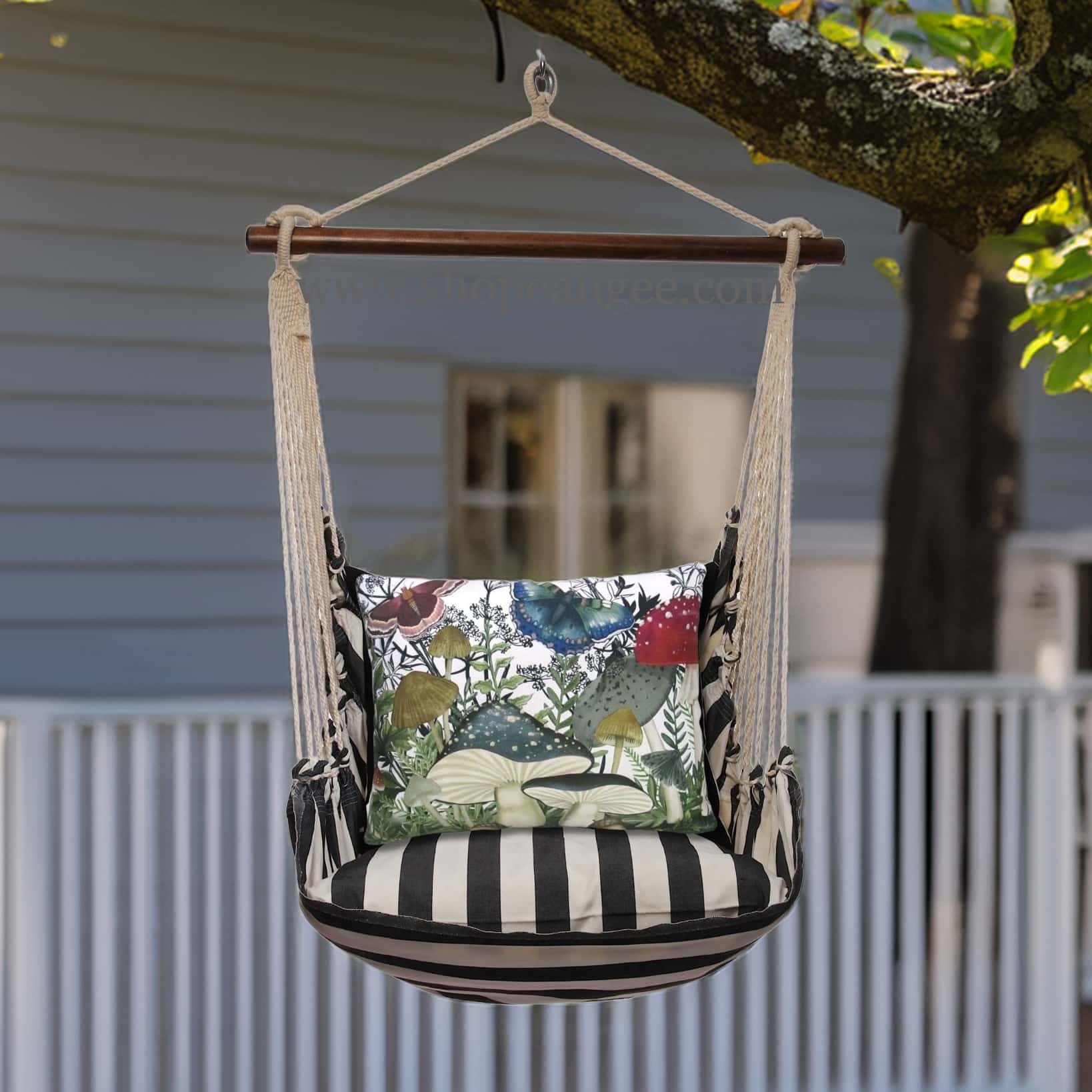 Swing Set 4 piece - True Black Stripe w/ Botanical Mushrooms 2 <br>(Item # tbnt463-sp)