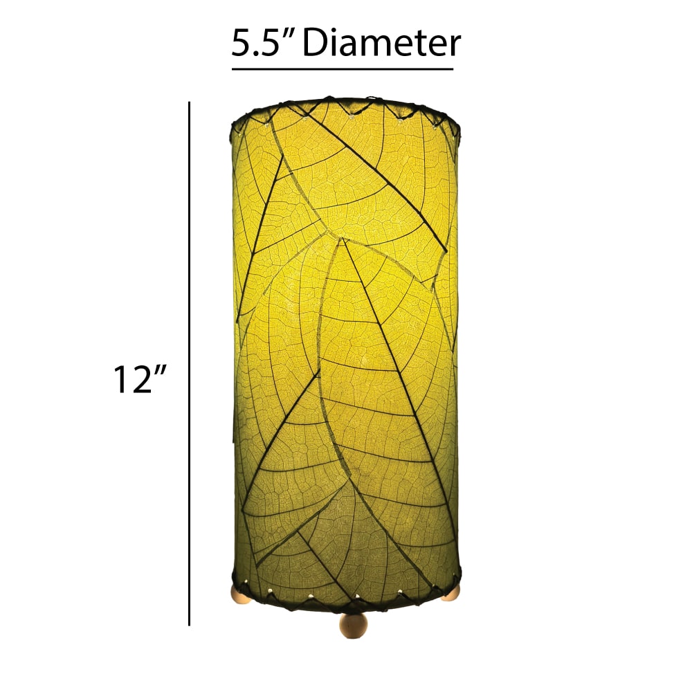 12 Inch Cocoa Leaf Cylinder Table Lamp Green<br>(Item #380 t g) - Image 3