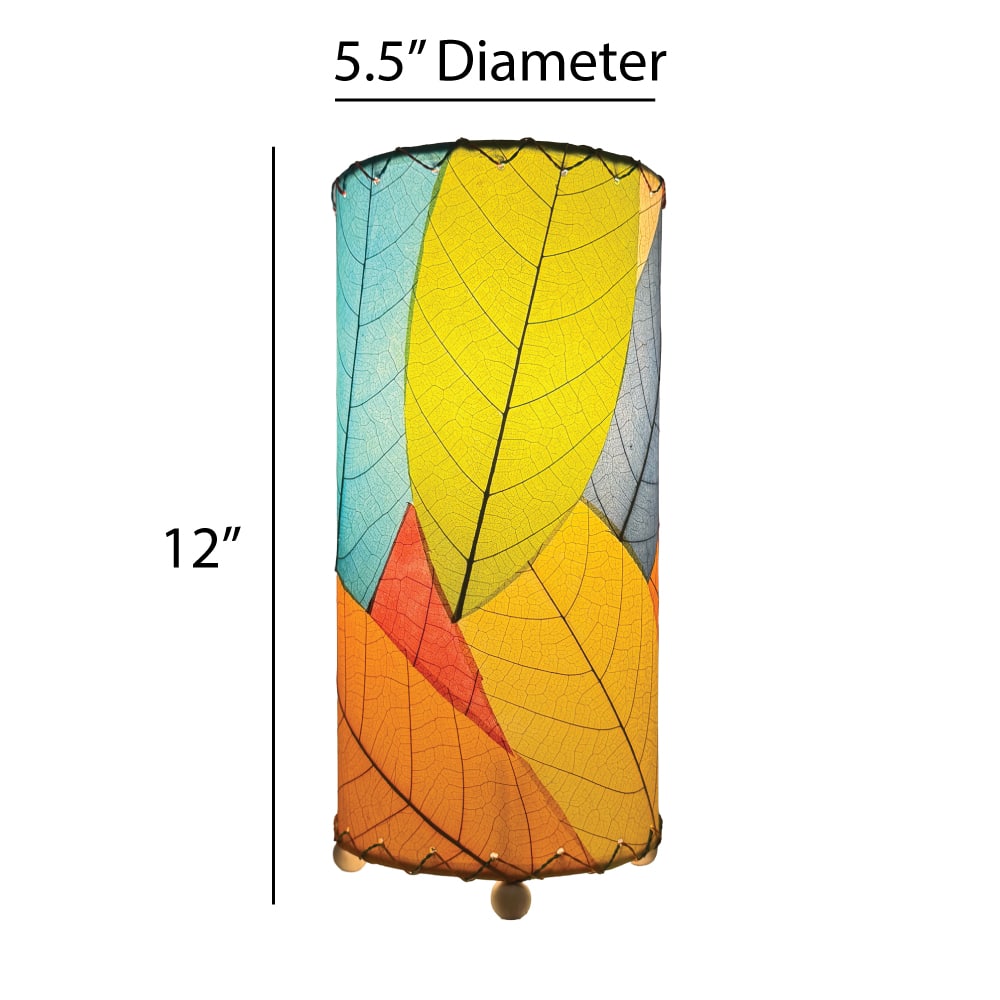 12 Inch Cocoa Leaf Cylinder Table Lamp Multi<br>(Item #380 t m) - Image 3