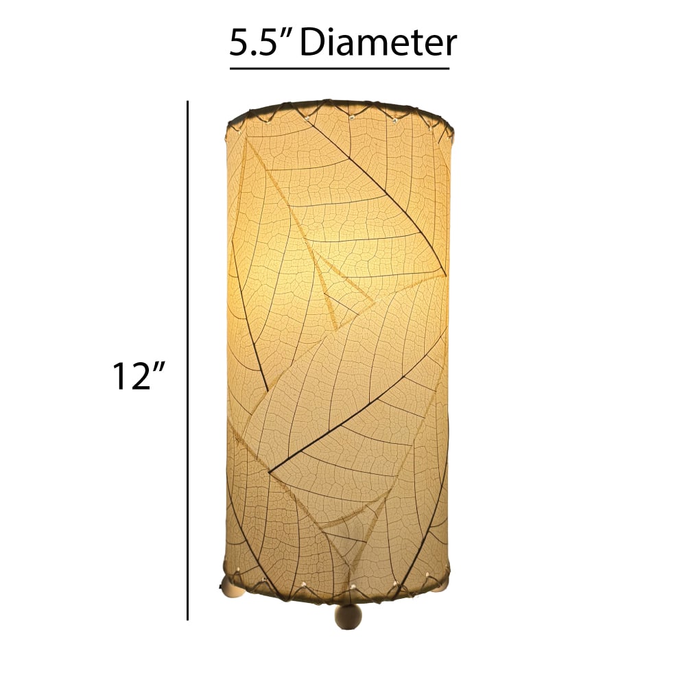 12 Inch Cocoa Leaf Cylinder Table Lamp Natural<br>(Item #380 t n) - Image 3