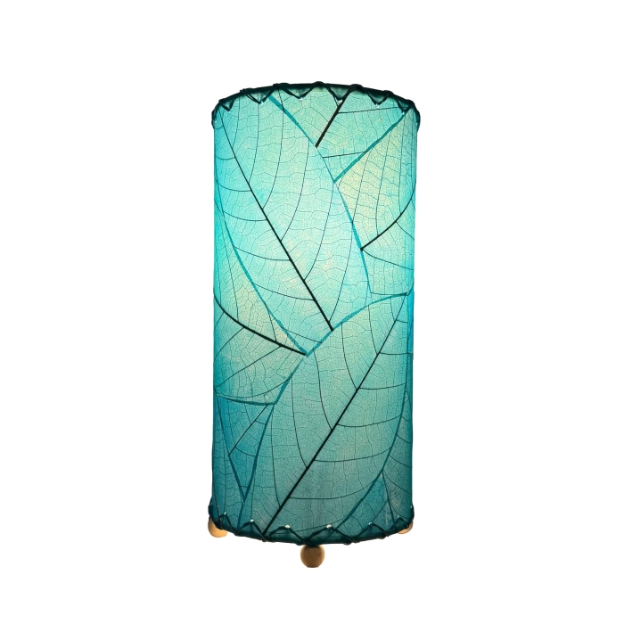 12 Inch Cocoa Leaf Cylinder Table Lamp Sea Blue<br>(Item #380 t sb) - Image 4