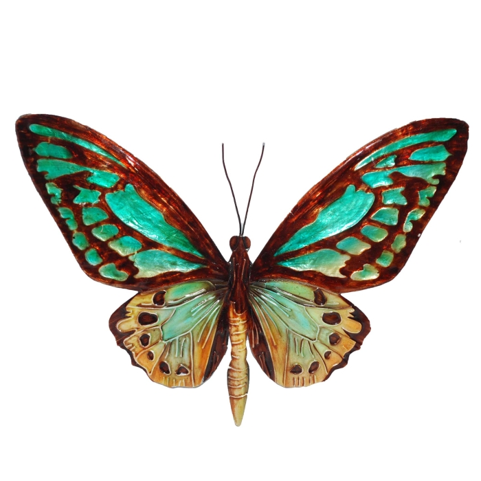 Butterfly Wall Decor Aqua And Gold <br>(Item # m2052) - Image 4