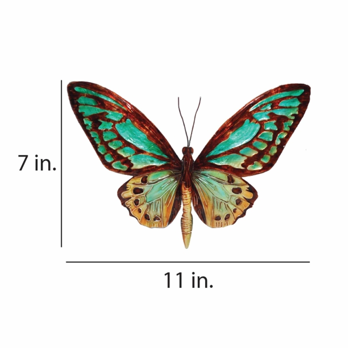 Butterfly Wall Decor Aqua And Gold <br>(Item # m2052) - Image 3