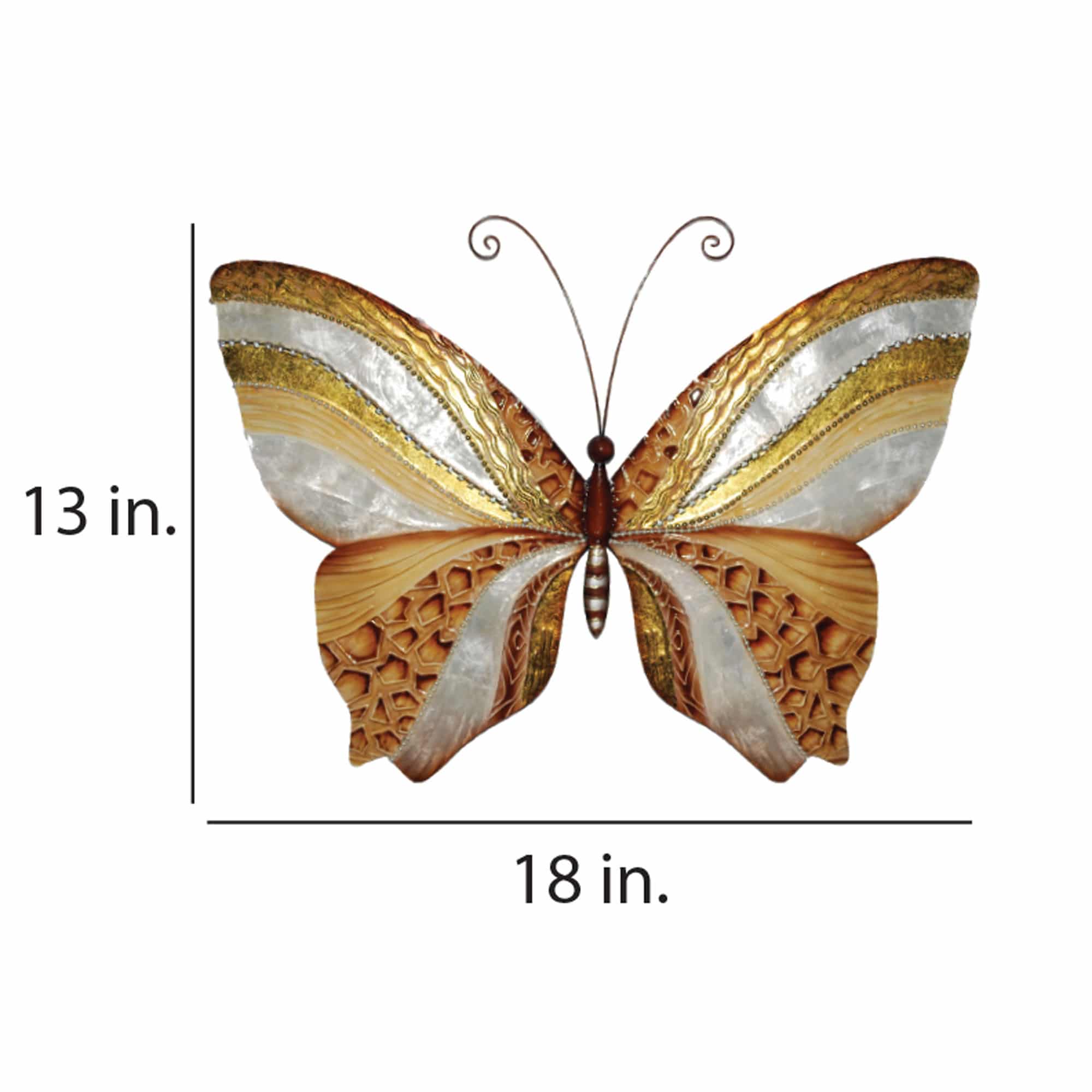 Butterfly Wall Decor Copper And Pearl <br>(Item # m2055) - Image 3