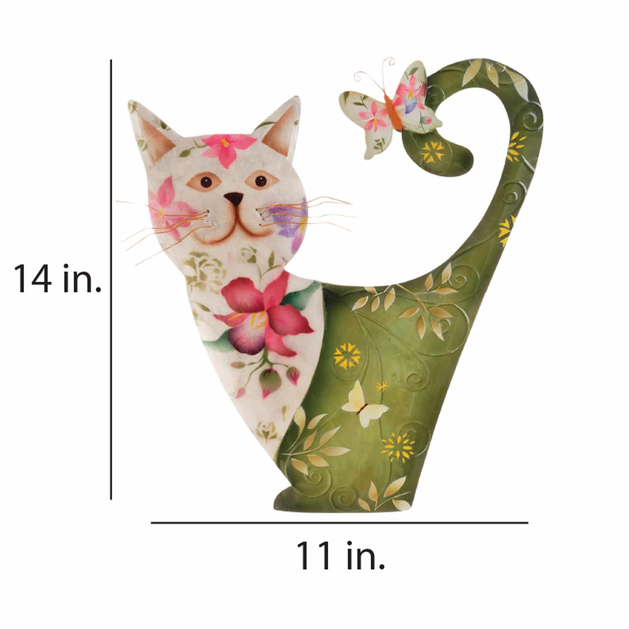 Cat Wall Decor White And Green <br>(Item # m7012) - Image 3