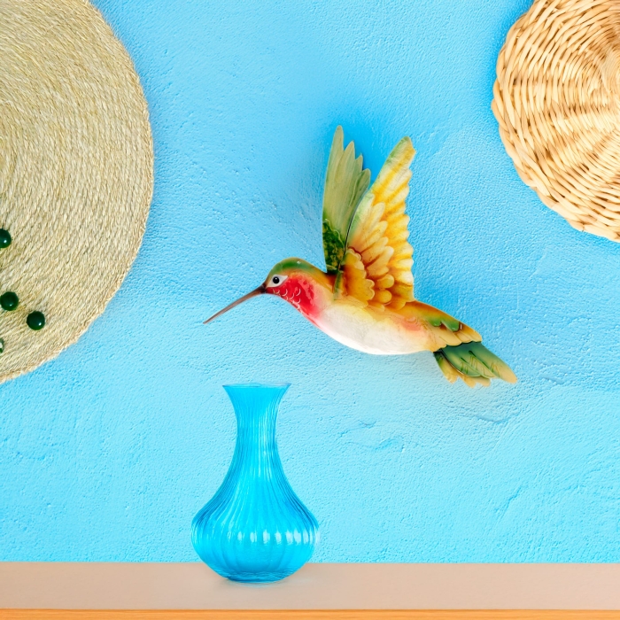 Hummingbird Wall Decor Yellow And Green <br>(Item # m7017) - Image 2