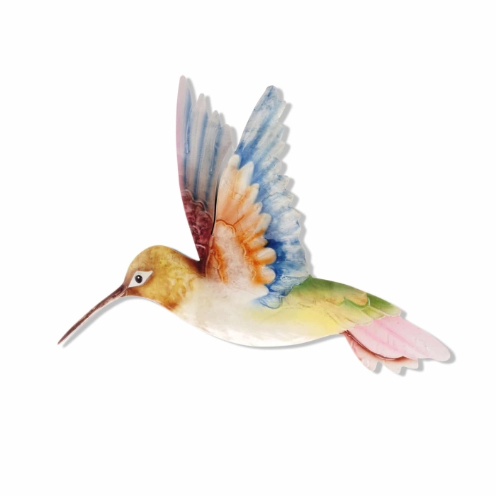 Hummingbird Wall Decor White Red And Blue <br>(Item # m7018) - Image 4
