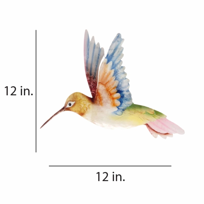 Hummingbird Wall Decor White Red And Blue <br>(Item # m7018) - Image 3