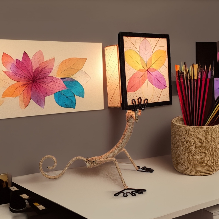 Enlightened Gecko Table Lamp Multi Color <br>(Item # 305 t m)