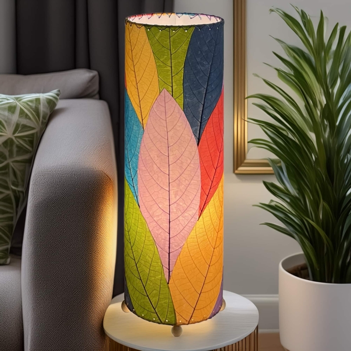 24 Inch Cocoa Leaf Cylinder Table Lamp Multi Color <br>(Item # 307 t m) - Image 2