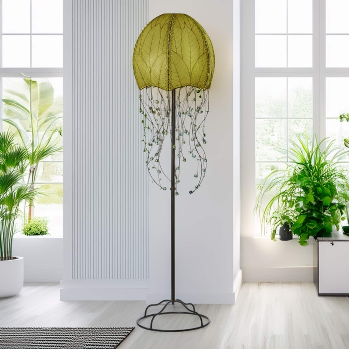 Jellyfish Large Floor Lamp Green <br>(Item # 399 g)