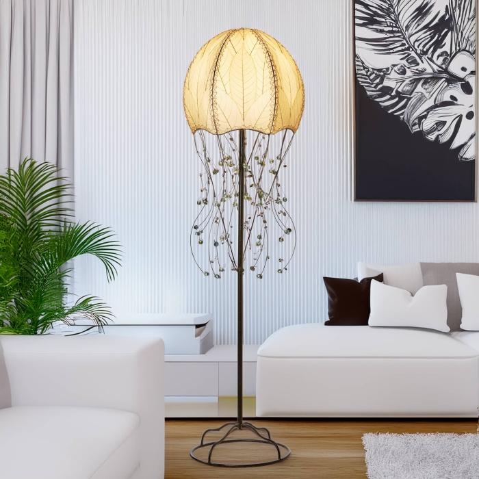 Jellyfish Large Floor Lamp Natural <br>(Item # 399 n)