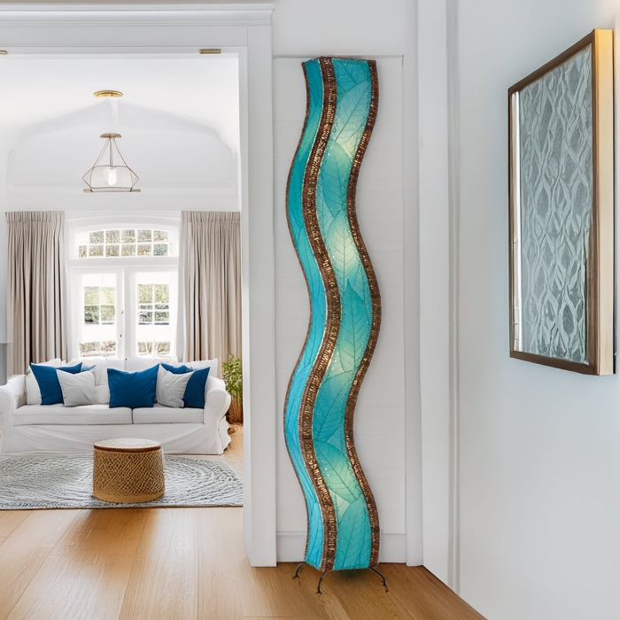 Wave Giant Floor Lamp Sea Blue <br>(Item # 457 xl sb)