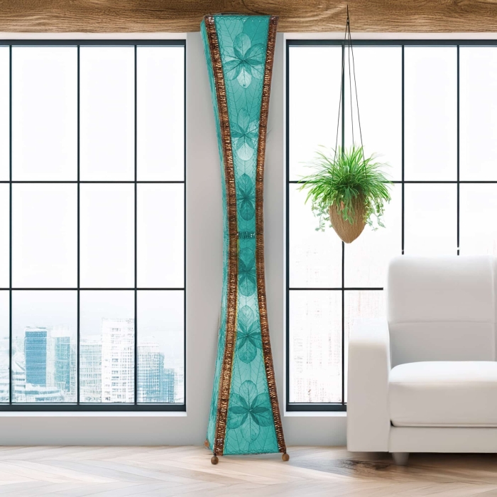 Hourglass Giant Floor Lamp Sea Blue <br>(Item # 553 xl sb)