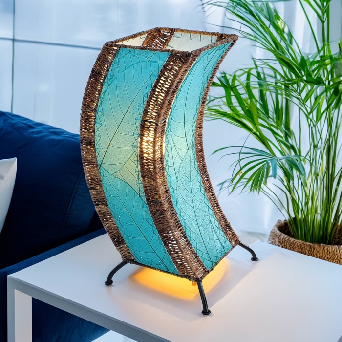 C Shape Table Lamp Sea Blue <br>(Item # 566 sb)