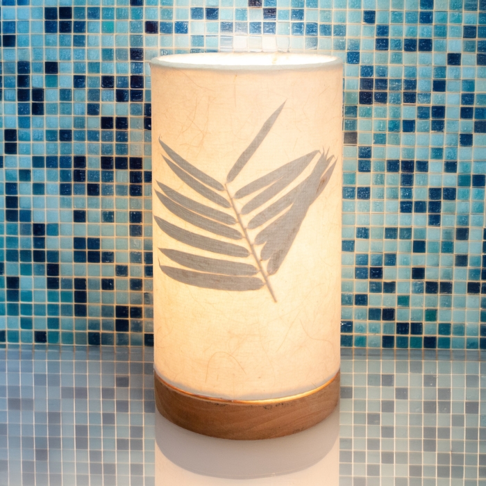 Mini Paper Cylinder Table Lamp Bamboo Natural <br>(Item # 646 a)