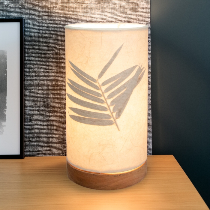 Mini Paper Cylinder Table Lamp Bamboo Natural <br>(Item # 646 a) - Image 2