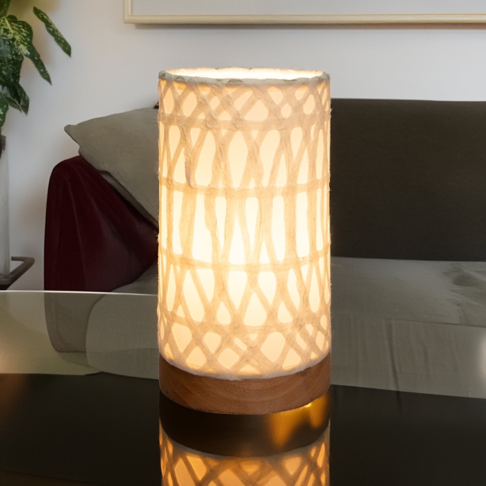 Mini Paper Cylinder Table Lamp Arches Natural <br>(Item # 646 i) - Image 2