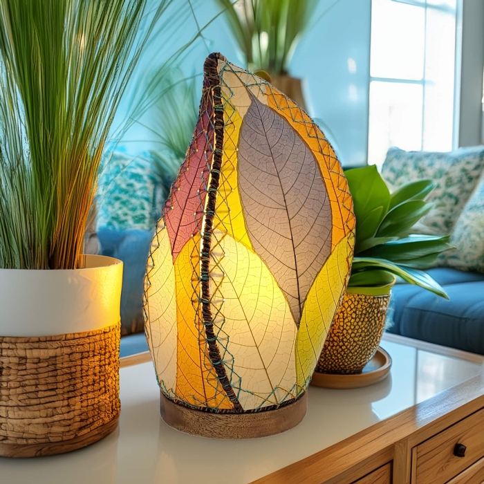 Leaflet Table Lamp Multi Color <br>(Item # 647 t m)