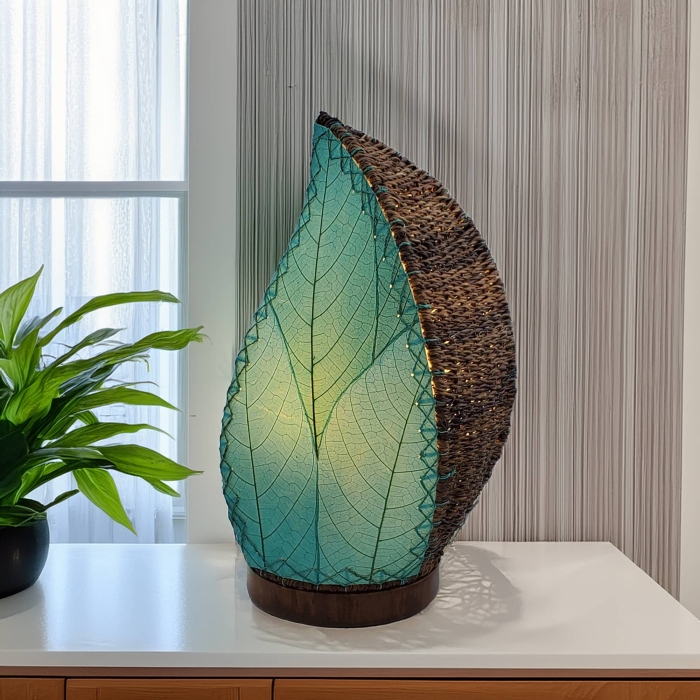 Leaflet Table Lamp Sea Blue <br>(Item # 647 t sb) - Image 2