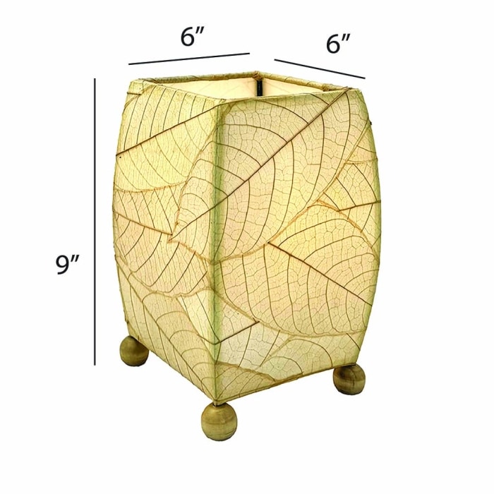 Mini Square Cocoa Leaf Table Lamp Natural <br>(Item # 377 n) - Image 3