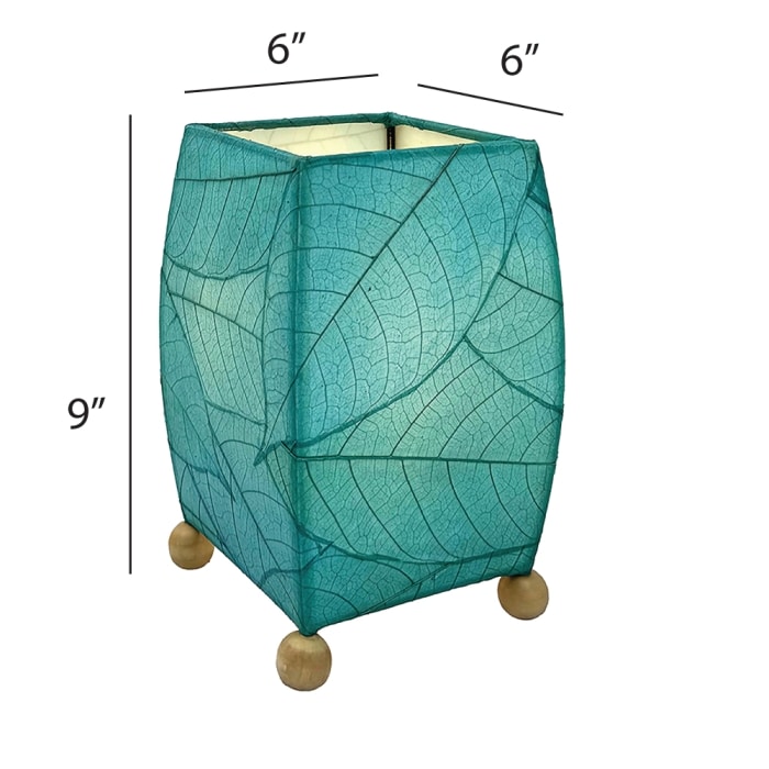 Mini Square Cocoa Leaf Table Lamp Sea Blue <br>(Item # 377 sb) - Image 3