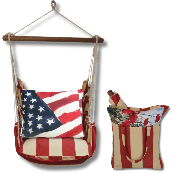 Swing Set 4 piece - Americana Stripe w/ Flag <br>(Item # amrr601-sp) - Image 2