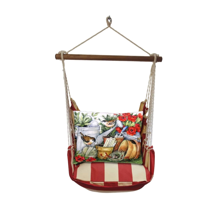 Swing Set 4 piece - Americana Stripe w/ Watering Can and Flower Pots <br>(Item # amsw468-sp) - Image 3