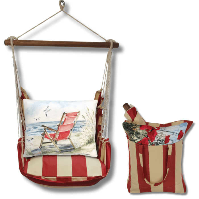 Swing Set 4 piece - Americana Stripe w/ Red Beach Chair <br>(Item # amsw905-sp) - Image 2