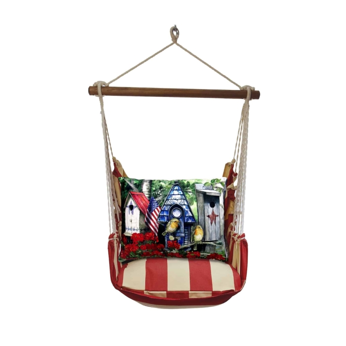 Swing Set 4 piece - Americana Stripe w/ Americana Birdhouses <br>(Item # amtc462-sp) - Image 3