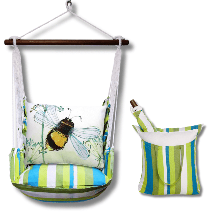 Swing Set 4 piece - Beach Boulevard Stripe w/ Bumblebee Bee Wisp <br>(Item # bbrr105-sp) - Image 2