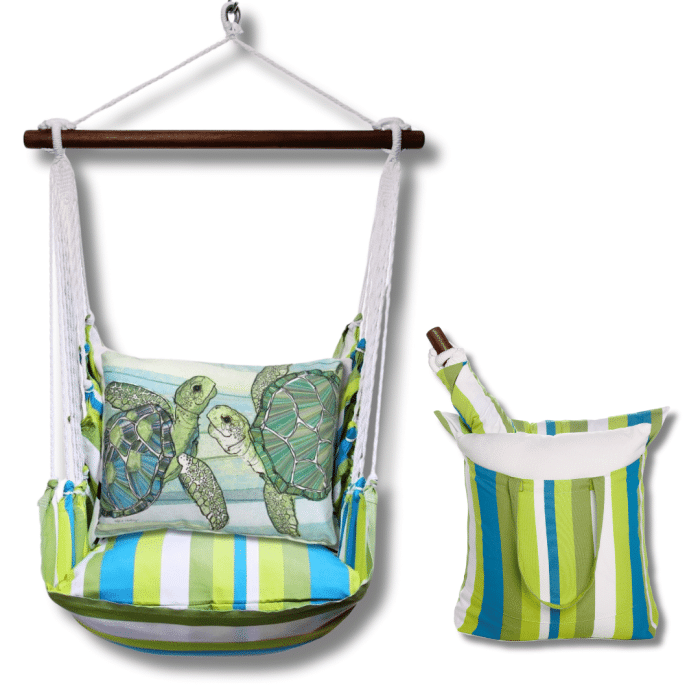 Swing Set 4 piece - Beach Boulevard Stripe w/ Sea Turtle Pair <br>(Item # bbrr461-sp) - Image 2
