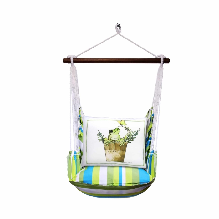Swing Set 4 piece - Beach Boulevard Stripe w/ Frog in Pot <br>(Item # bbrr465-sp) - Image 3
