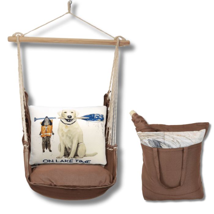 Swing Set 4 piece - Chocolate Solid w/ Lake Time <br>(Item # chmlt302-sp) - Image 2