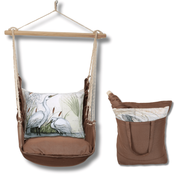 Swing Set 4 piece - Chocolate Solid w/ Heron Pair <br>(Item # chsw101-sp) - Image 2