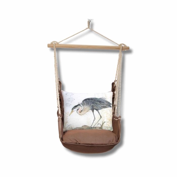 Swing Set 4 piece - Chocolate Solid w/ Heron on Limb <br>(Item # chsw903-sp) - Image 3