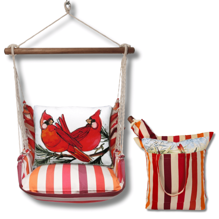 Swing Set 4 piece - Cristina Stripe w/ Cardinal Pair <br>(Item # crrr464-sp) - Image 2