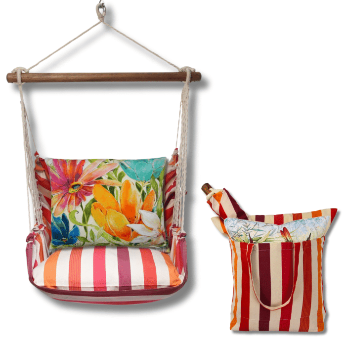 Swing Set 4 piece - Cristina Stripe w/ Tropical 1 <br>(Item # crtrp1-sp) - Image 2
