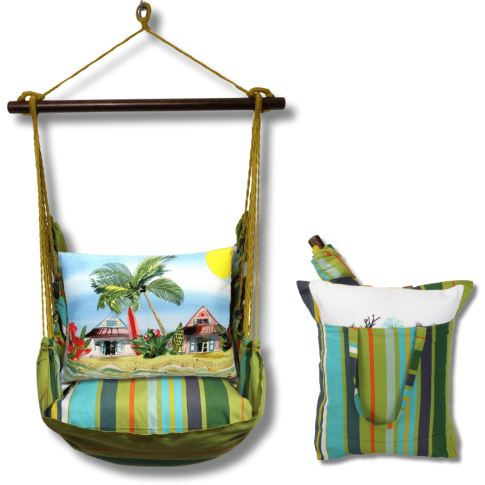 Swing Set 4 piece - Citrus Stripe w/ Surf Shack <br>(Item # ctlz302-sp) - Image 2