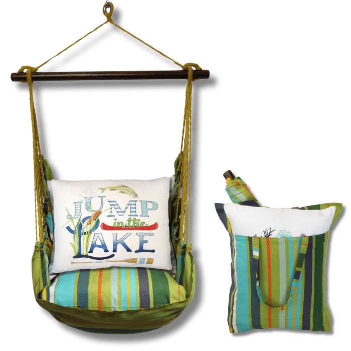 Swing Set 4 piece - Citrus Stripe w/ Go Jump in Lake <br>(Item # ctmlt707-sp) - Image 2