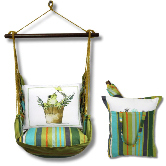 Swing Set 4 piece - Citrus Stripe w/ Frog in Pot <br>(Item # ctrr465-sp) - Image 2