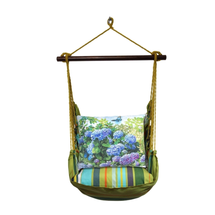 Swing Set 4 piece - Citrus Stripe w/ Hydrangeas and Butterfly <br>(Item # cttc802-sp) - Image 3