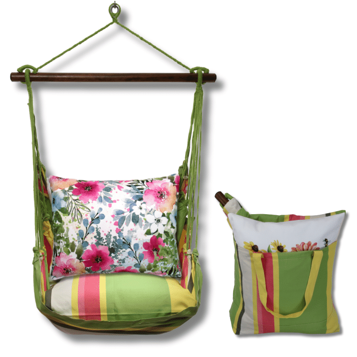 Swing Set 4 piece - Fresh Lime Stripe w/ Meadow Dance 1 <br>(Item # fljh461-sp) - Image 2